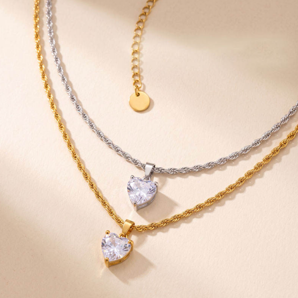 Heart Zircon Pendant Necklace