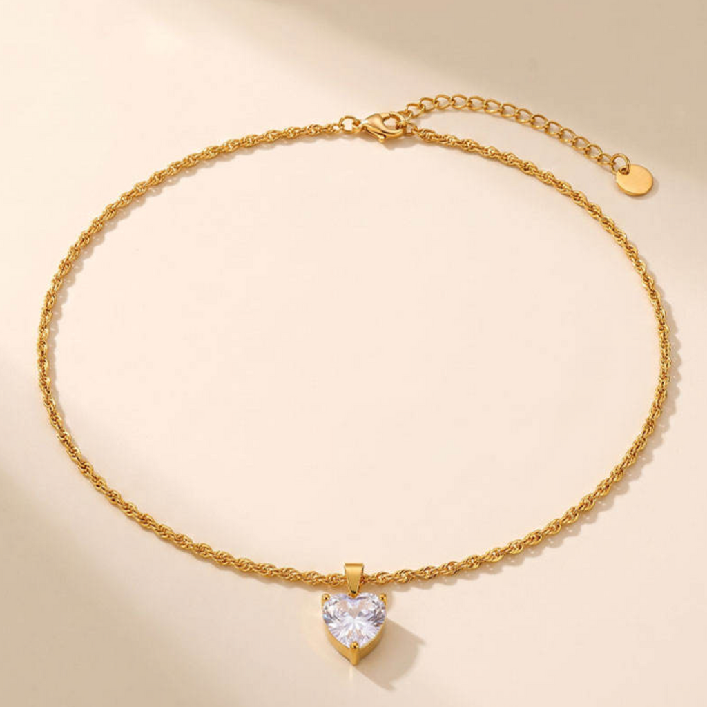 Heart Zircon Pendant Necklace