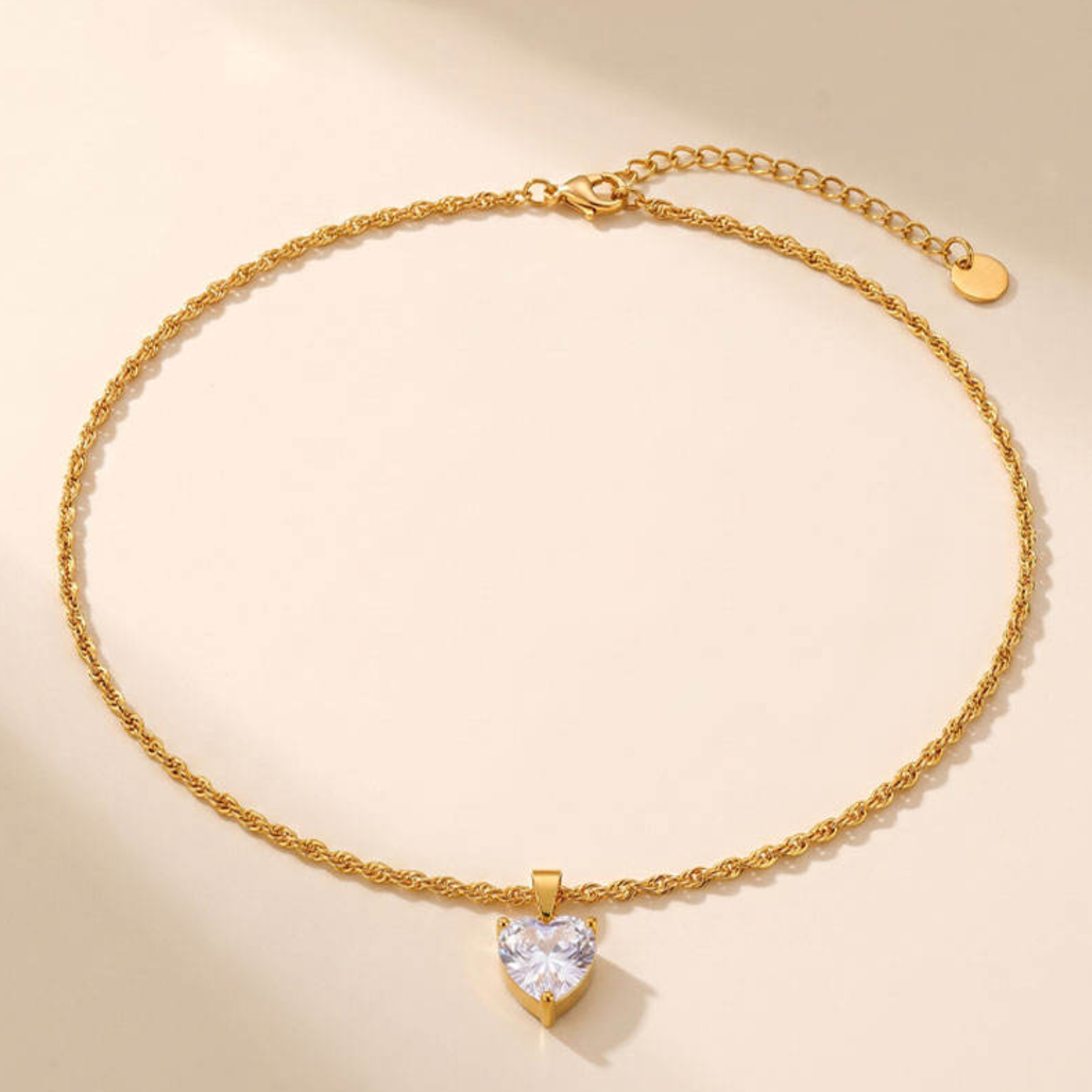 Heart Zircon Pendant Necklace