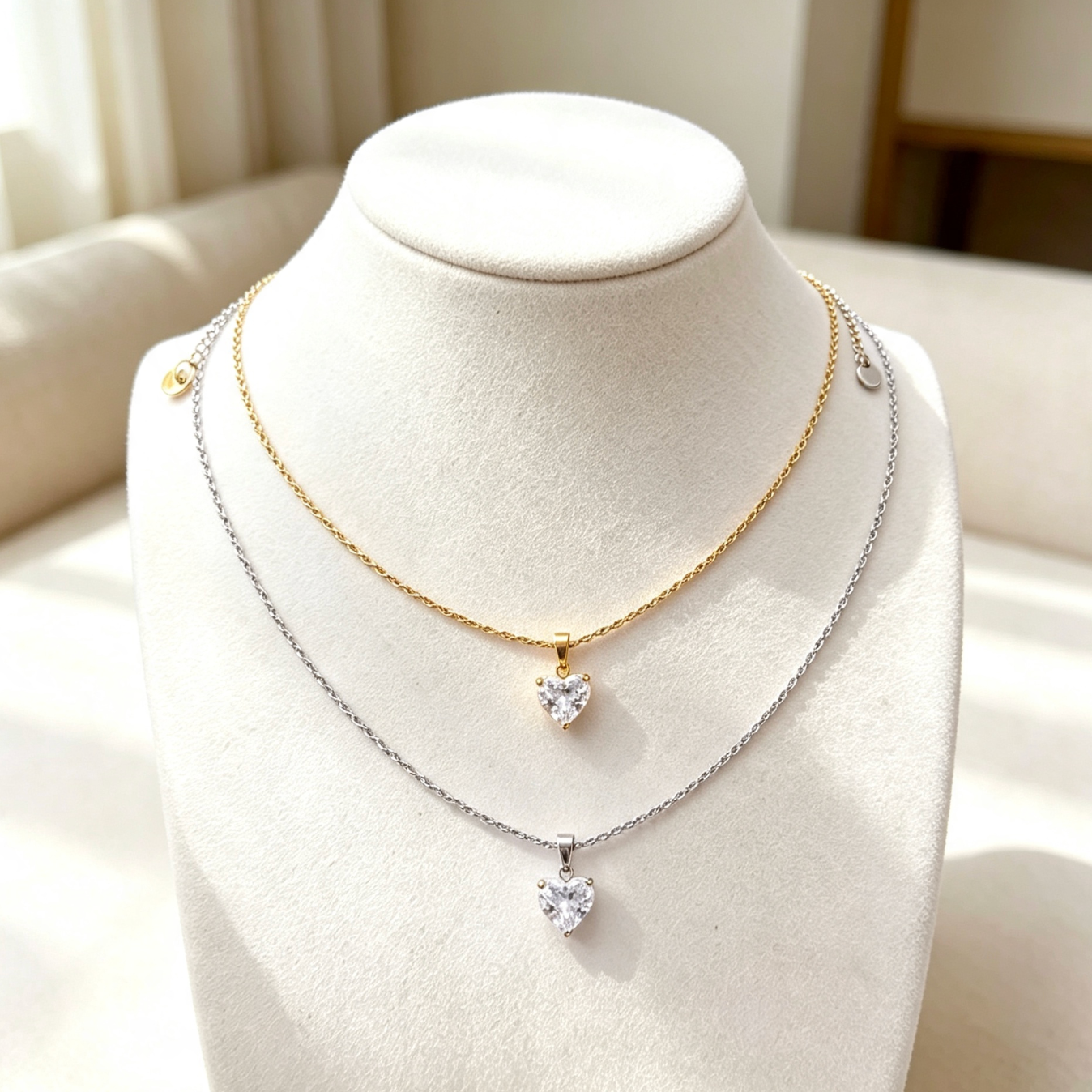 Heart Zircon Pendant Necklace