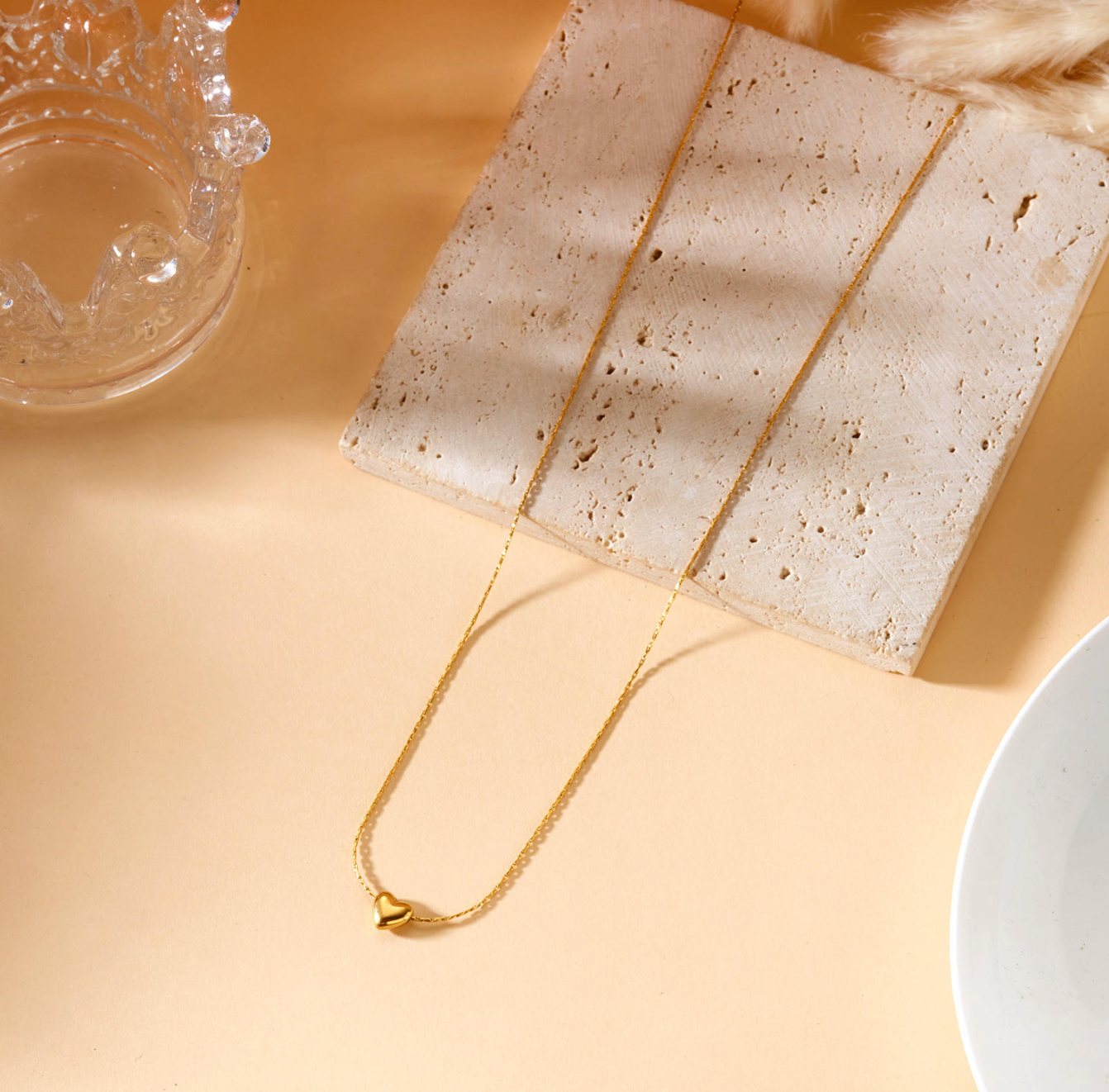 18K Gold Plated Heart Pendant Necklace