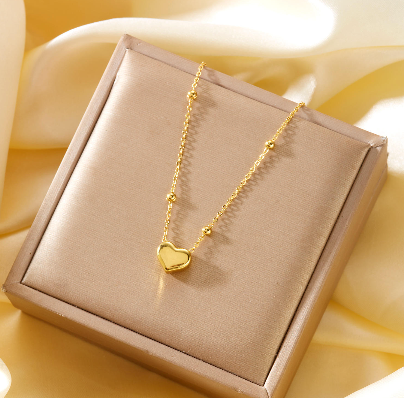18K Gold Plated Heart Pendant Necklace