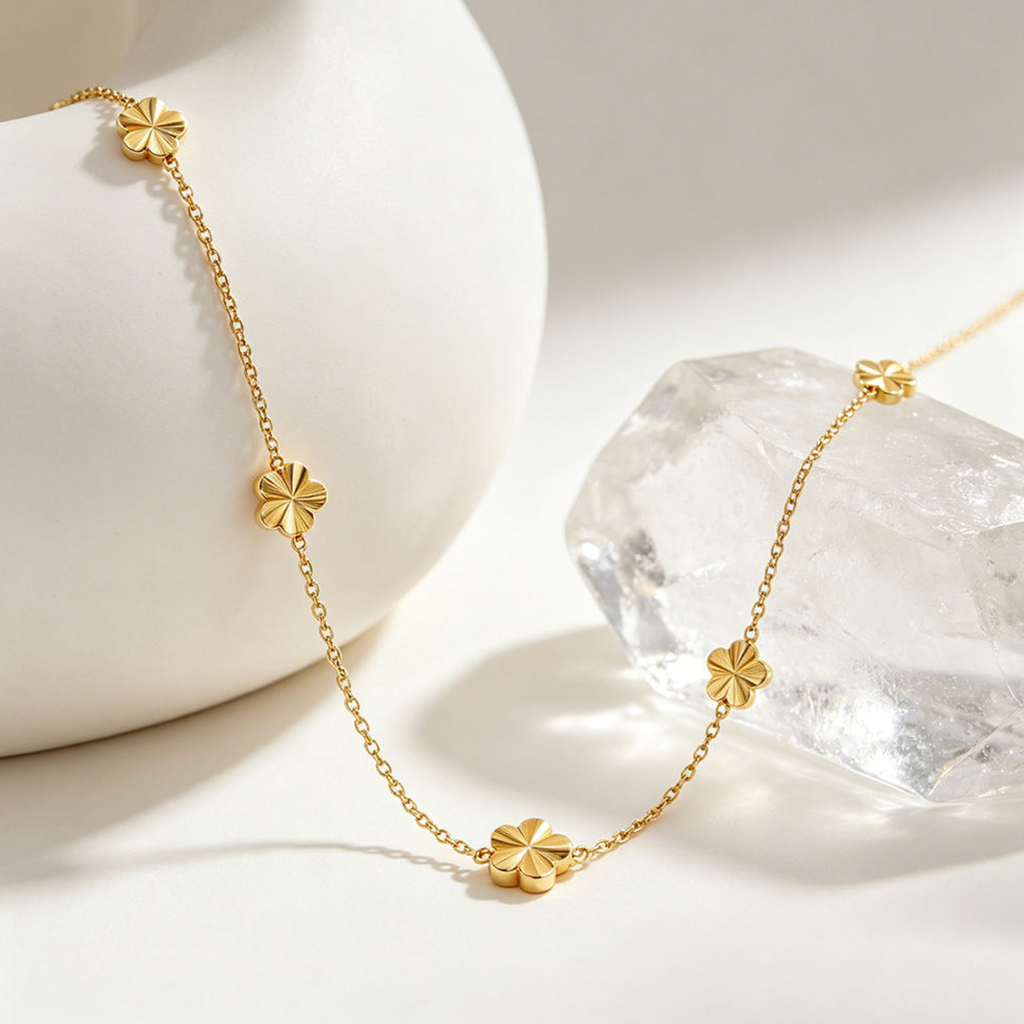 Fashion Gold Plated Clover Necklace