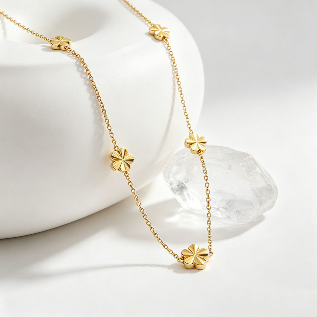Fashion Gold Plated Clover Necklace