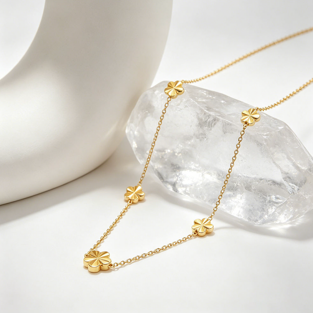 Fashion Gold Plated Clover Necklace