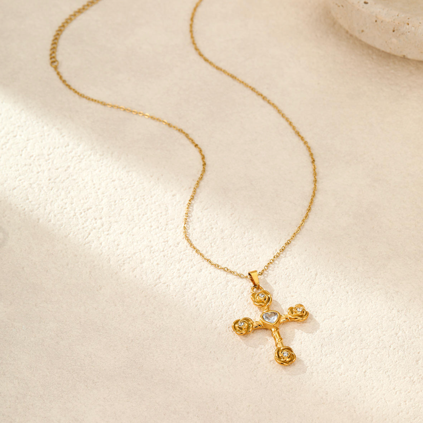 Luxury 18K Gold Plated Cross Necklace