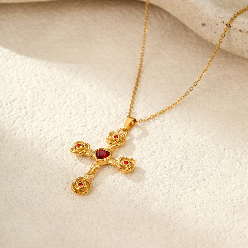 Luxury 18K Gold Plated Cross Necklace