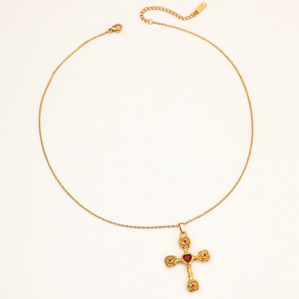 Luxury 18K Gold Plated Cross Necklace