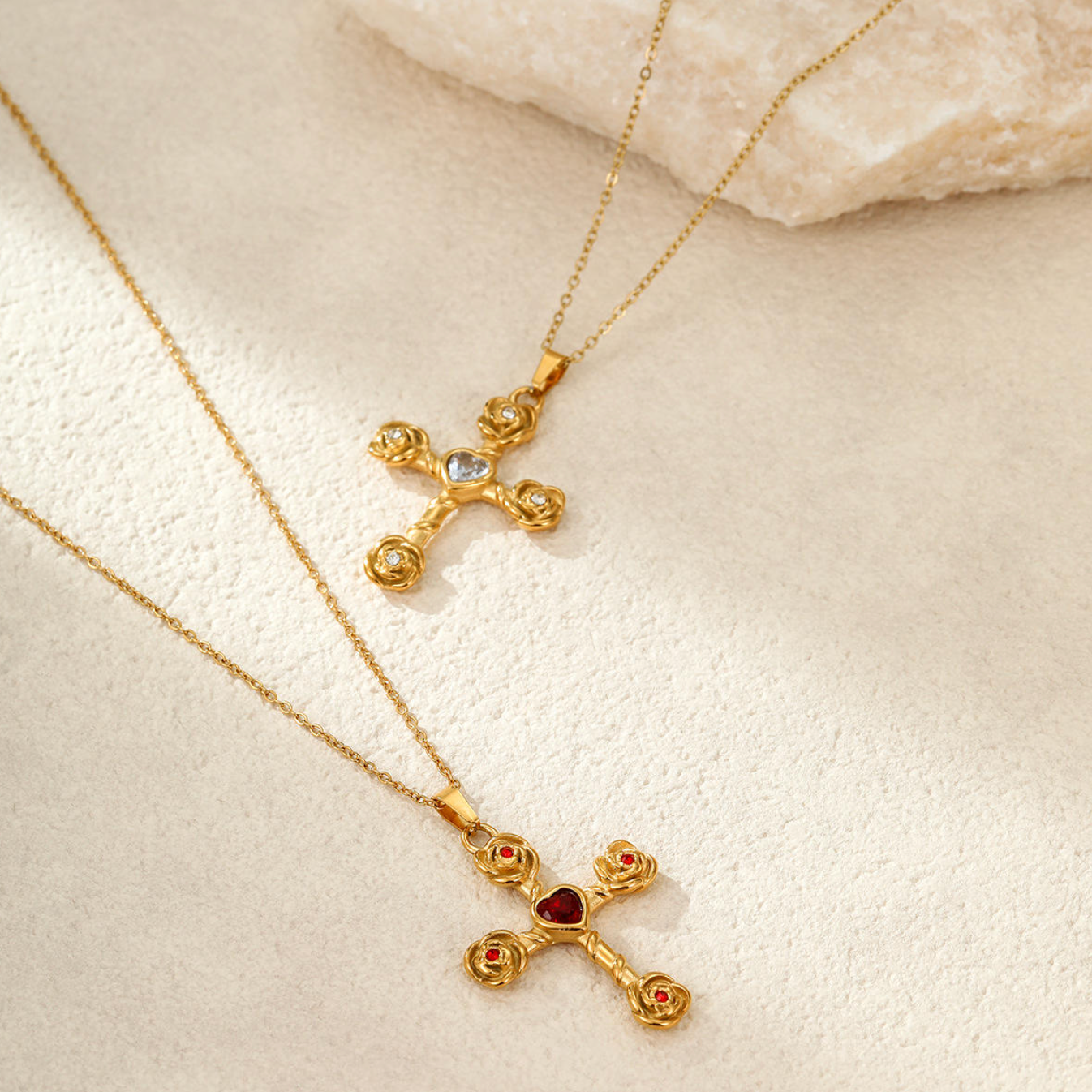 Luxury 18K Gold Plated Cross Necklace