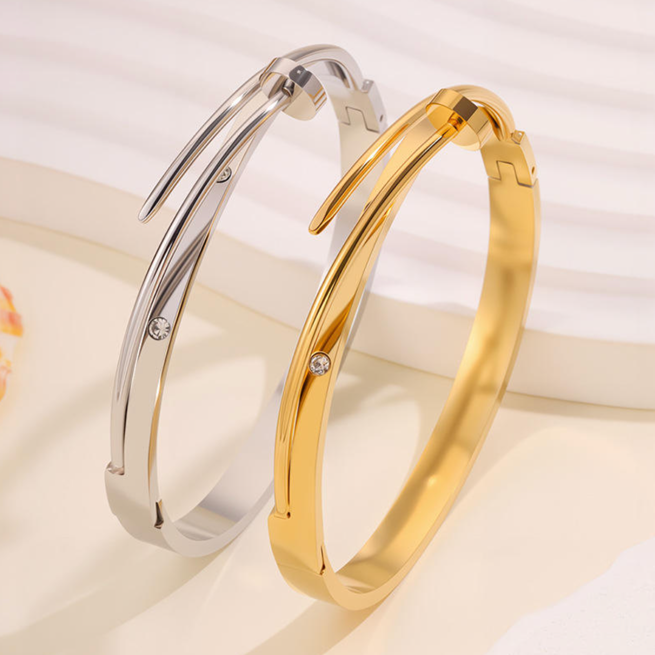 Trendy Luxury Stainless Steel Nail Bangle