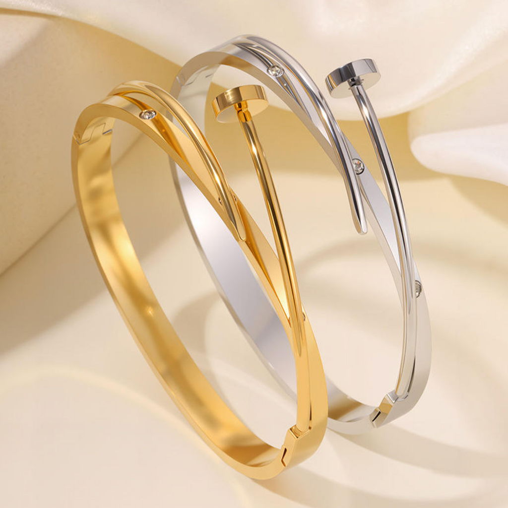 Trendy Luxury Stainless Steel Nail Bangle