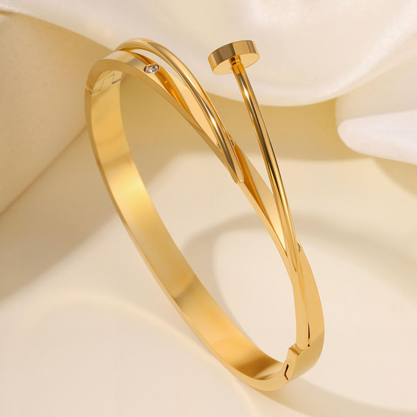 Trendy Luxury Stainless Steel Nail Bangle