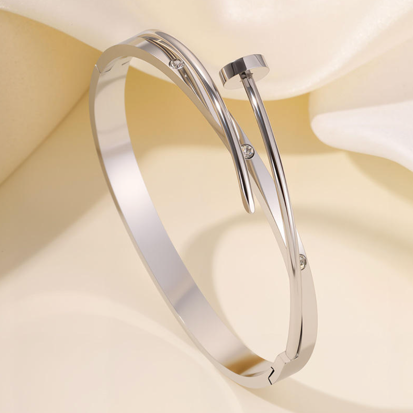 Trendy Luxury Stainless Steel Nail Bangle