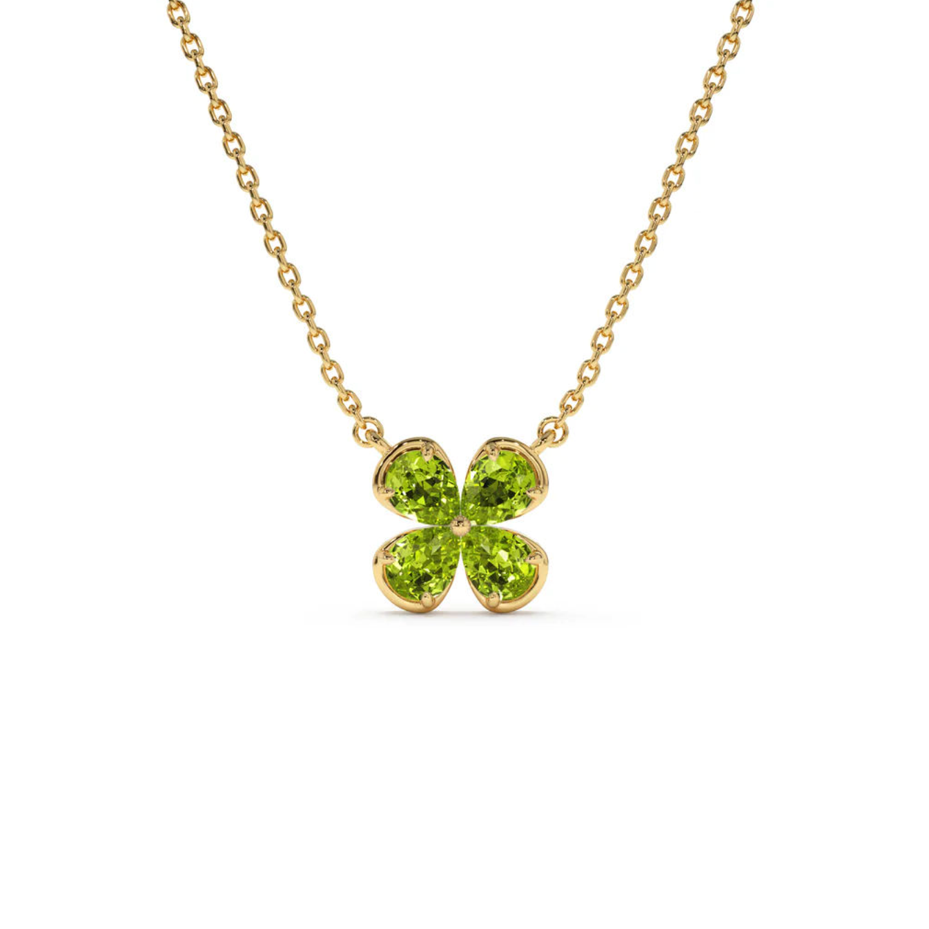 Milskye 18K Gold Plated Four-Leaf Clover Peridot Jewelry