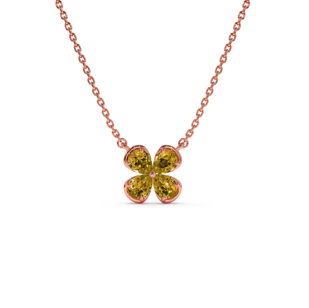 Milskye 18K Gold Plated Four-Leaf Clover Peridot Jewelry