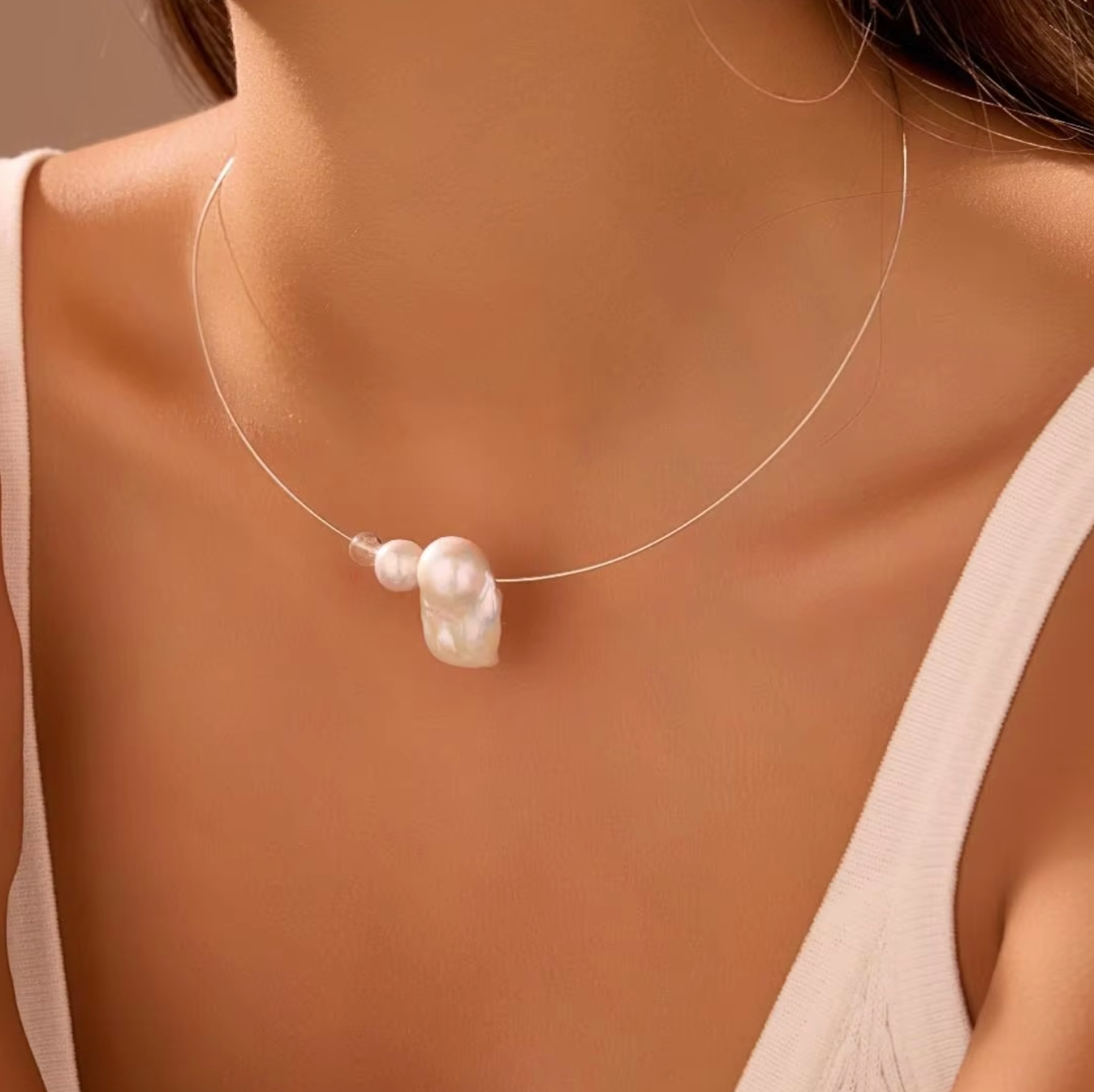 Pearl Tide Trendy Gold Plated Link Chain Necklace for Women